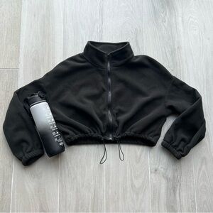 Crop fleece zip jacket